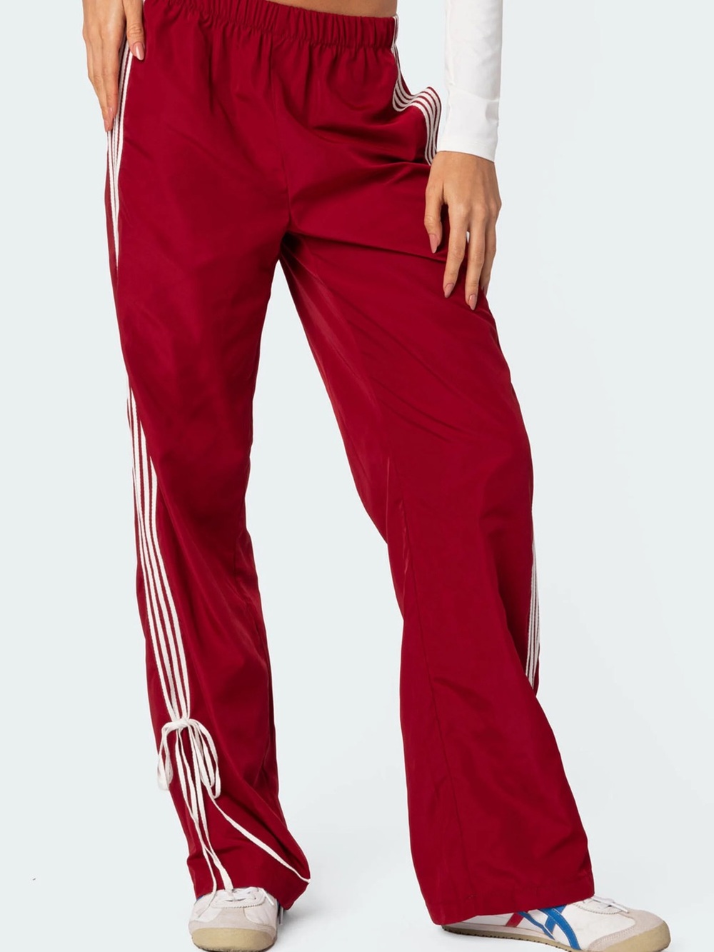 Edikted Remy Bow Ribbon Track Pants - Picture 8 of 9